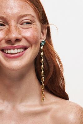 Lange oorbellen jardín zalio - BLACK - U