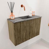 Toiletmeubel Mondiaz Joya Dlux | 60 cm | Meubelkleur Dusk | Faye wastafel Sombra Wasbak Midden | Zonder kraangat(en)