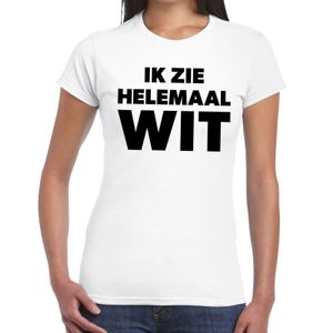 Wit tekst t-shirt ik zie helemaal wit dames 2XL  -