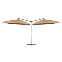 VidaXL Parasol dubbel met stalen paal 250x250 cm taupe