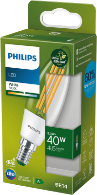 Philips LED CLA 40W B35 E14 3000K CL Verlichting