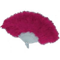 Spaanse handwaaier met veel veren - roze - Can Can dansers - Carnaval - Verenwaaier