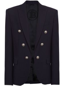 Balmain blazer à boutons embossés - Bleu