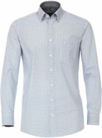 Casa Moda Heren Overhemd Blauw Poplin Kleuren Print Comfort Fit - thumbnail