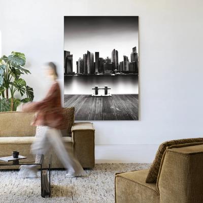Urban Cotton Wandkleed 'Momentarily Silent' 110 x 145cm in Frame - black