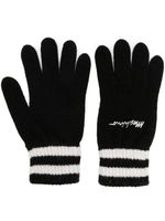 Moschino logo-embroidered ribbed knit gloves - Noir - thumbnail