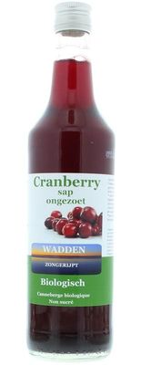 Wadden Cranberrysap ongezoet bio (675 ml)