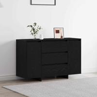 Dressoir met lade Zwart eiken 120 x 41 x 75 cm Bewerkt hout
