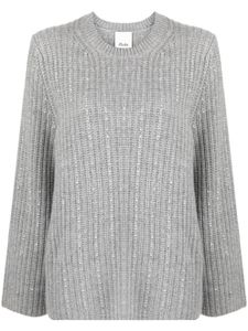 Allude pull nervuré à détails de strass - Gris