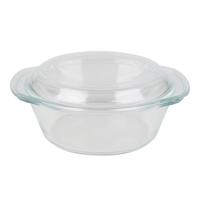 Chef Traiteur Ovenschaal van borosilicaat glas met deksel - rond - 2.1 Liter - 26 x 23 x 10,5 cm - thumbnail