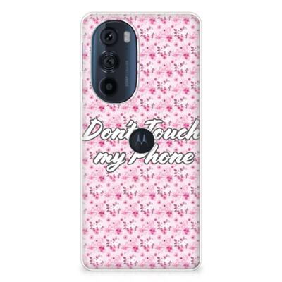 Motorola Edge 30 Pro Silicone-hoesje Flowers Pink DTMP Motorola Edge 30 Pro Silicone-hoesje Flowers Pink DTMP