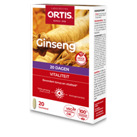 Ortis Energiemetabolisme Vitalité Ginseng Bio 20 dagen Kuur 20 Tabletten
