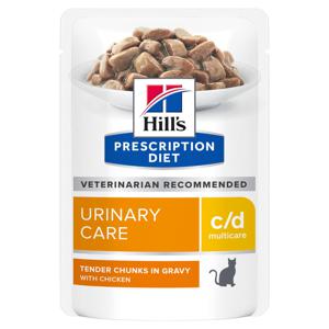 Hill's Prescription Diet C/D Multicare Urinary Care nat kattenvoer met kip maaltijdzakje multipack 8 dozen (96 x 85 g)