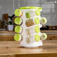 2 sets 16 in 1 kruiden blikjes peper zout Cruet plastic fles keuken Spice jar peper Shaker vak Spice rack set 2 sets 16 in 1 kruiden blikjes peper zout Cruet plastic fles keuken Spice jar peper Shaker vak Spice rack set