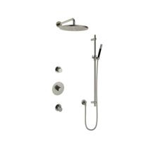 Hotbath Cobber - Inbouw Regendoucheset - Geborsteld Nikkel - 2 Stopkranen - Thermostatisch - Wandarm 38.5 cm - Hoofddouche 300 mm - Staafhanddouche - Glijstang 900 mm - Waterbesparend