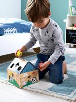 Huis van houten vormpjes meerkleurig