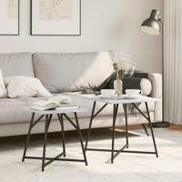 Bijzettafelset 2 pcs Grijs sonoma en Zwart 50 x 50 x 50 cm