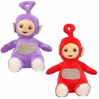 Set van 2x pluche Teletubbies speelgoed knuffels Tinky Winky en Po 34 cm