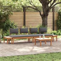 Tuinbankset met kussen met opslag 5 pcs Bruin en Grijs