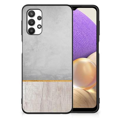 Samsung Galaxy A32 5G Houten Print Telefoonhoesje Wood Concrete