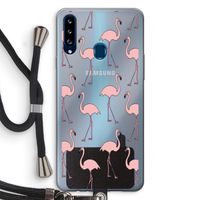 Anything Flamingoes: Samsung Galaxy A20s Transparant Hoesje met koord