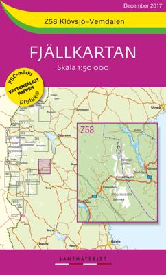 Wandelkaart Z58 Fjällkartan Klövsjö - Vemdalen | Lantmäteriet