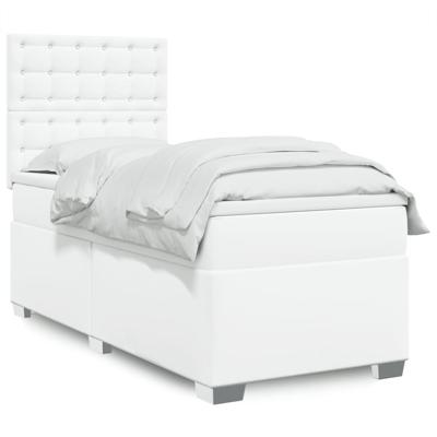 Boxspring met matras kunstleer wit 80x200 cm