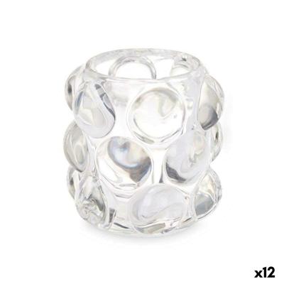 Kaarshouder Gift Decor Transparant Kristal 8,4 x 9 x 8,4 cm Microbolletjes (12 Stuks)