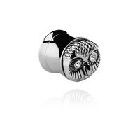 Double flared tunnel with owl face Chirurgisch Staal 316L Tunnels & Plugs