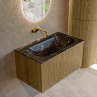 Badmeubel Mondiaz Kurve-Dlux | 80 cm cm | Meubelkleur Dusk | Wastafelkleur Lava | Solid surface | Wasbak midden spoelbak | Zonder kraangat(en)