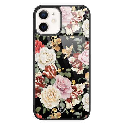 iPhone 12 glazen hardcase - Flowerpower