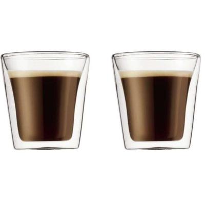 Set van 2 glazen - BODUM - Kantine - Dubbelwandig - 0,1 l - Transparant