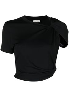 Magda Butrym t-shirt crop à encolure asymétrique - Noir