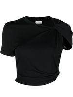 Magda Butrym t-shirt crop à encolure asymétrique - Noir