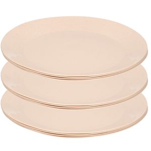 12x ontbijt/diner bordjes van afbreekbaar bio materiaal 21 cm in het eco-beige