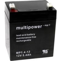 multipower PB-12-5,4-4,8 Loodaccu 12 V 5.4 Ah Loodvlies (AGM) (b x h x d) 90 x 107 x 70 mm Kabelschoen 4.8 mm Onderhoudsvrij, Geringe zelfontlading - thumbnail