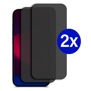 Double Pack - Screenprotector geschikt voor iPhone 15 Pro Max - Privacy - Tempered Glass - Beschermglas - Glas - 2x Screenprotector - Privacy screenprotector