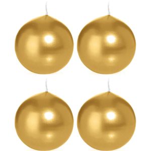 4x Gouden bolkaarsen 7 cm 16 branduren