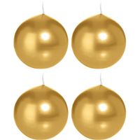 4x Gouden bolkaarsen 7 cm 16 branduren