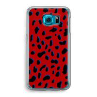 Red Leopard: Samsung Galaxy S6 Transparant Hoesje