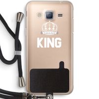 King zwart: Samsung Galaxy J3 (2016) Transparant Hoesje met koord