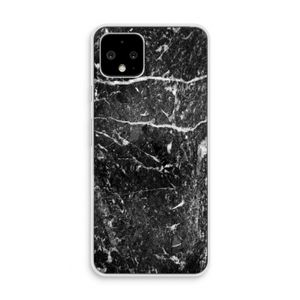 Zwart marmer: Pixel 4 Transparant Hoesje