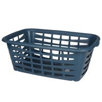 Kunststof wasmand - blauw - 40 liter - 66 x 45 x 24 cm - manden voor wasgoed