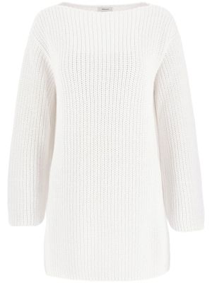 Ferragamo pull fendu à design nervuré - Blanc