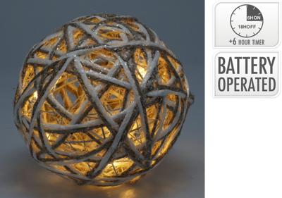 Bal led 15 cm grijs kerstversiering - Nampook