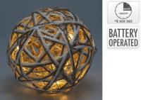 Bal led 15 cm grijs kerstversiering - Nampook