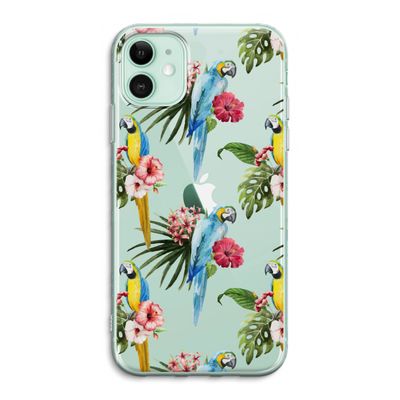 Kleurrijke papegaaien: iPhone 11 Transparant Hoesje