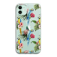 Kleurrijke papegaaien: iPhone 11 Transparant Hoesje