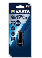 Varta Car Charger Dual USB USB-oplader 30 W Auto, Vrachtwagen Uitgangsstroom (max.) 5400 mA Aantal uitgangen: 2 x USB, USB-C bus - thumbnail