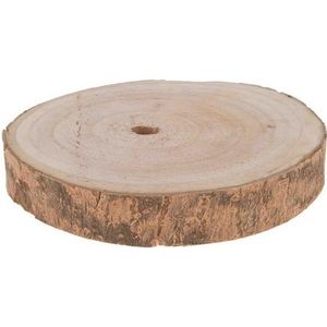 1x Woondecoratie ronde boomschijf 20 cm van Paulowna hout   -